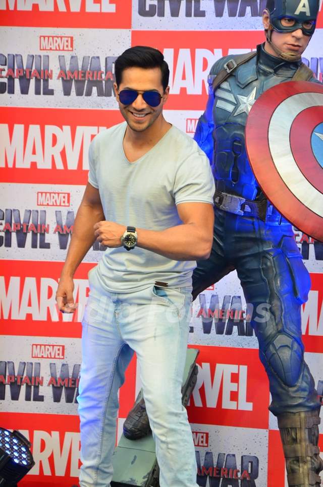 Varun Dhawan at Promotions of Marvel's Captain America