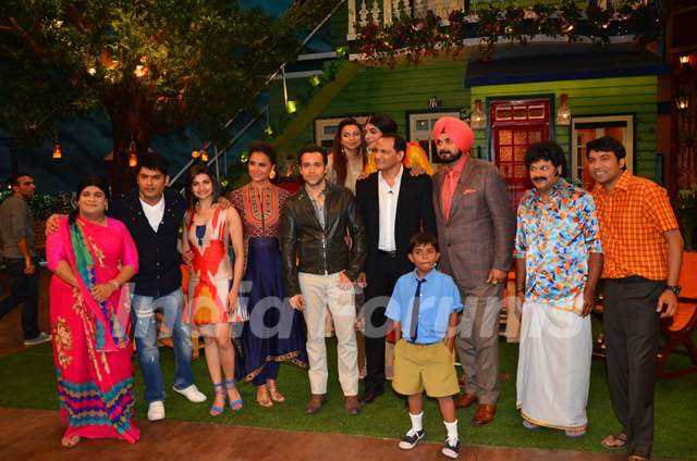 Cast of Azhar with Real Azharuddin for Promotions of film on 'The Kapil Sharma Show'