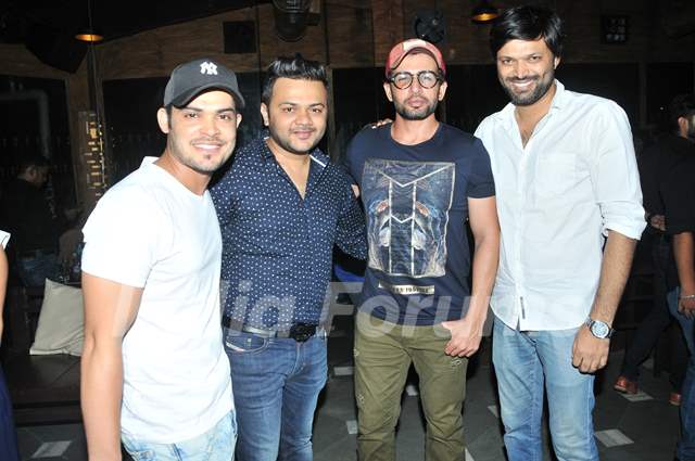 Kunwar Amar, Gaurav Parikh with Jay Bhanushali  & Anand Mishra at Sana Khan's Birthday Bash!