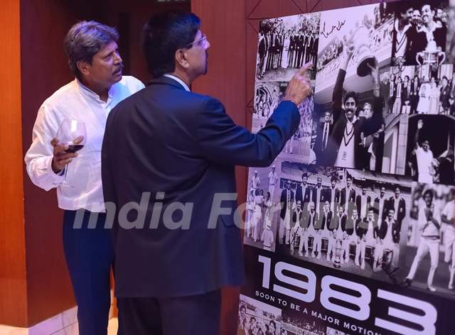 Cricketers at Press meet of 1983 Movie