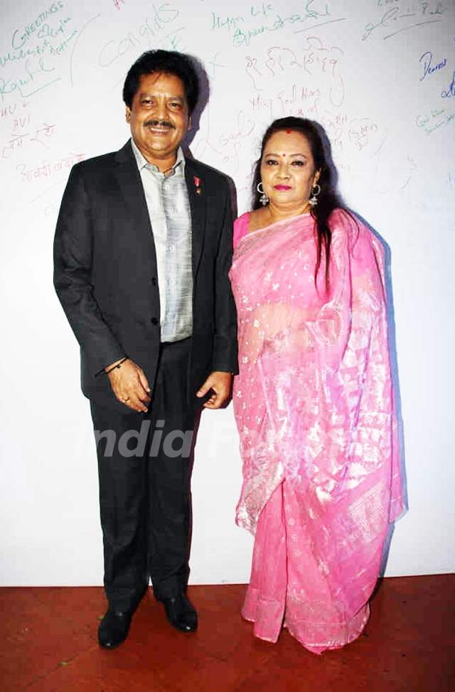 Singer Udit Narayan with his wife at Post wedding celebrations of Sambhavna & Avinash at Bora Bora