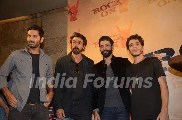 Farhan Akhtar, Arjun Rampal, Purab Kohli and Shashank Arora at Teaser Launch of ROCK ON 2!