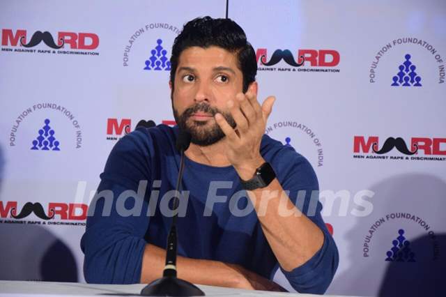 Farhan interacts with the media