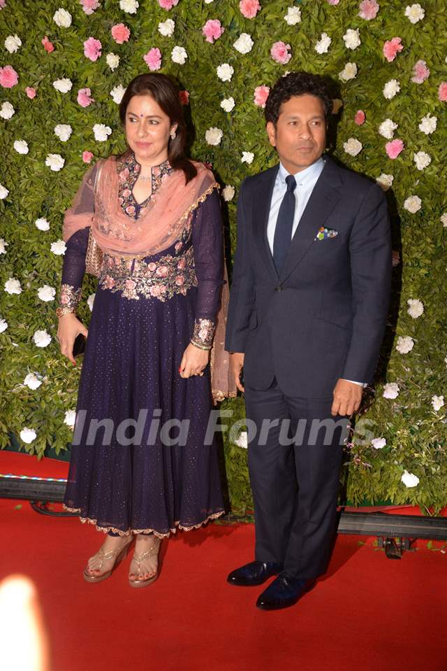 Sachin Tendulkar and wife at Amit Thackeray's reception