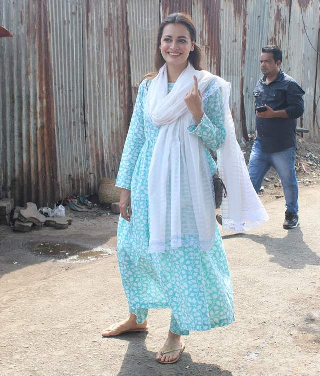 Dia Mirza spotted outside polling centre