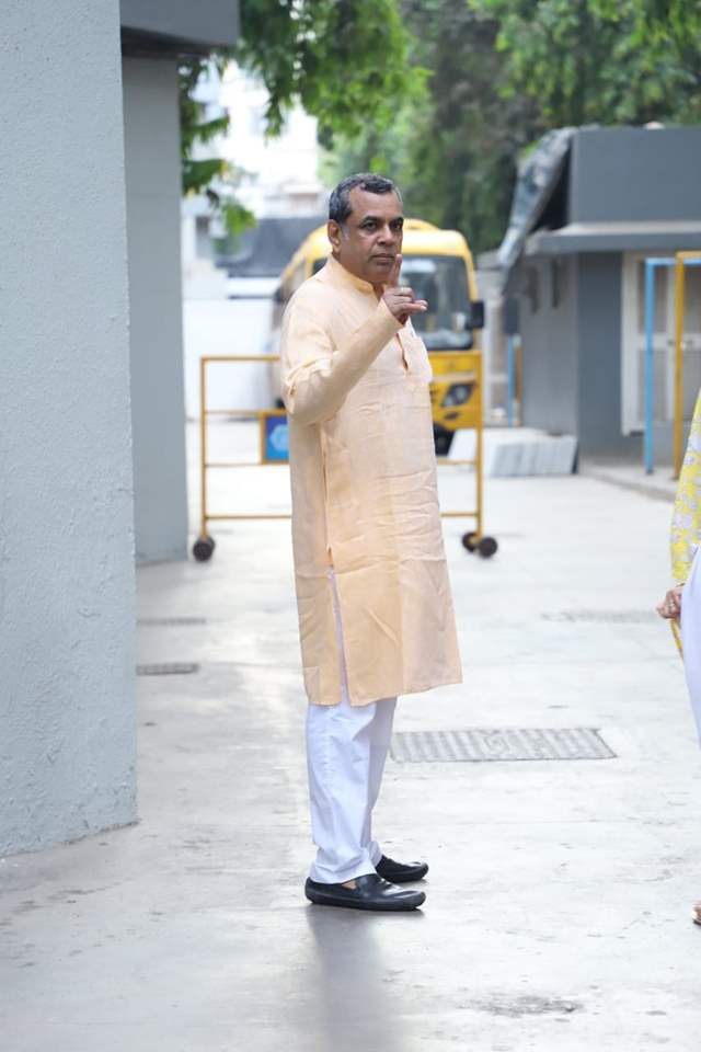 Paresh Rawal was spotted outside polling centre