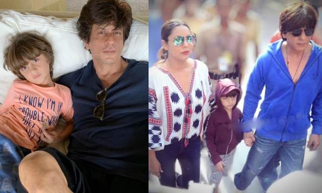 SRK and Gauri were spotted with AbRam at the Polling Booths