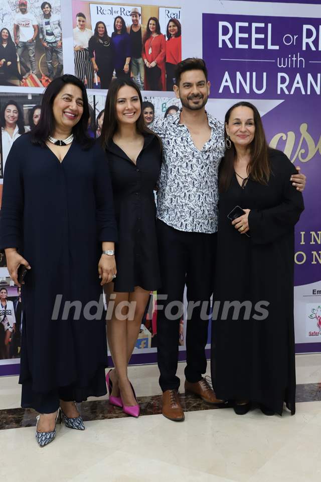 Keith Sequeira and Rochelle Rao snapped with Soni Razdan at the launch of Reel or Real season 3