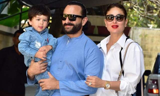 Saif Ali Khan with Taimur and Kareena