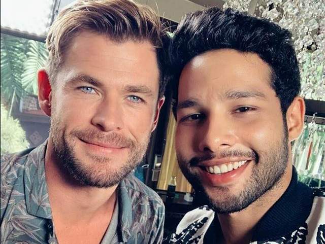 Siddhant Chaturvedi with Chris Hemsworth