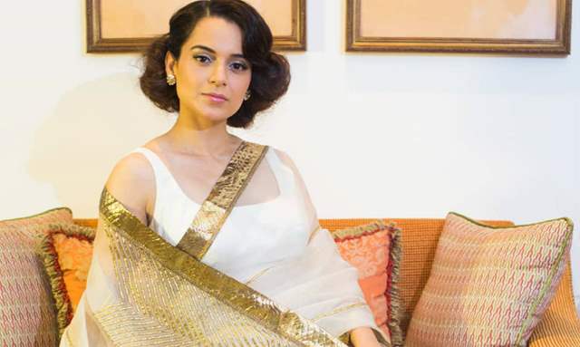 Kangana Ranaut In Raw Mango Saree