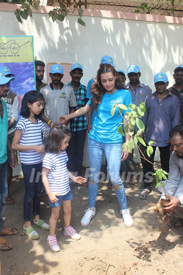 Dia Mirza snapped at a school celebrating World Environment Day