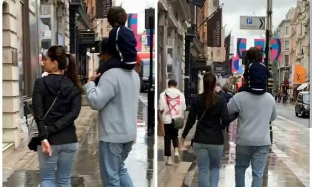  Saif Ali Khan and Kareena Kapoor Khan vacationing in London with their little munchkin 