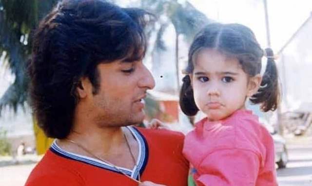 Sara Ali Khan with Saif Ali Khan