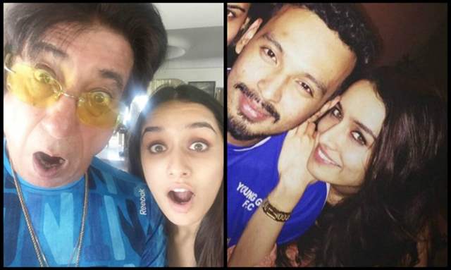 Shraddha Kapoor with Shakti Kapoor and Rohan Shrestha