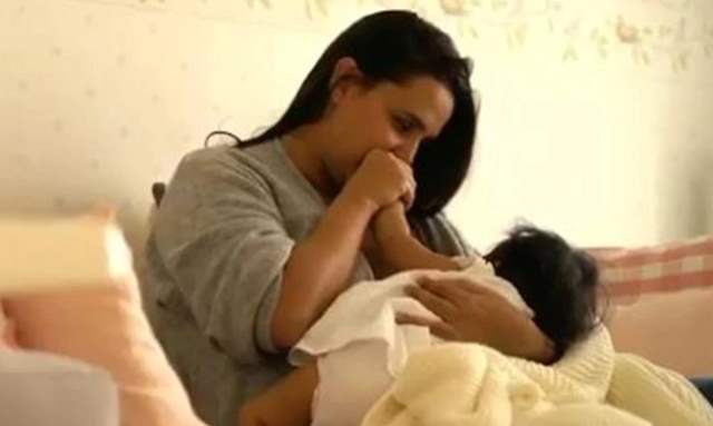 Neha Dhupia and baby Mehr