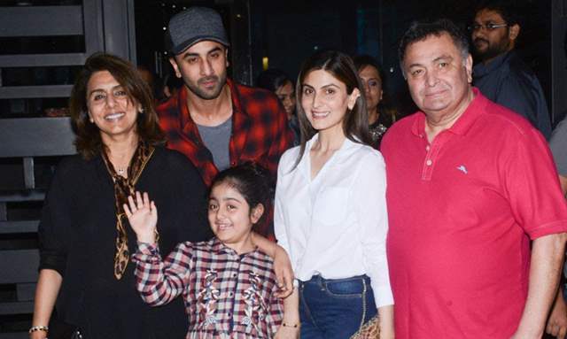 Rishi Kapoor and Neetu Kapoor, Ranbir Kapoor, Riddhima Kapoor