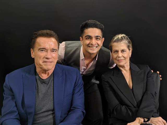 Ranveer Allahbadia, Arnold Schwarzenegger and Linda Hamilton