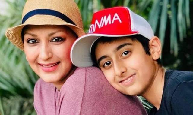 sonali bendre and son