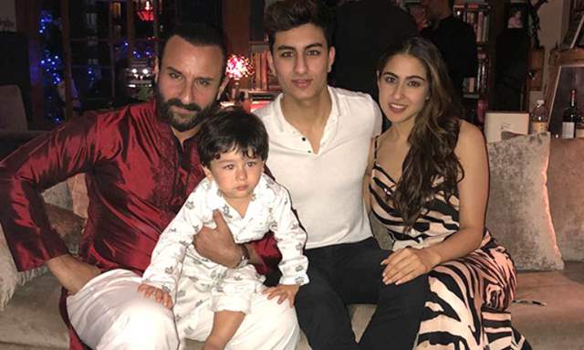 Saif Ali Khan with his kids