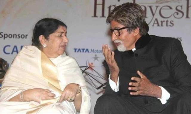 Lata Mangeshkar and Amitabh Bachchan
