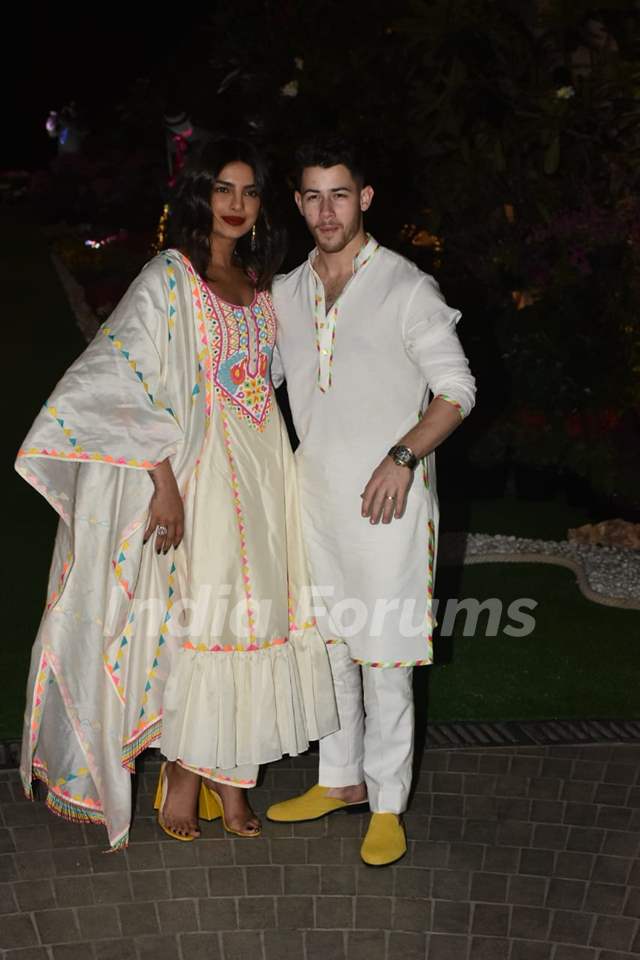 Priyanka Chopra and Nick Jonas at Ambani Holi House Party