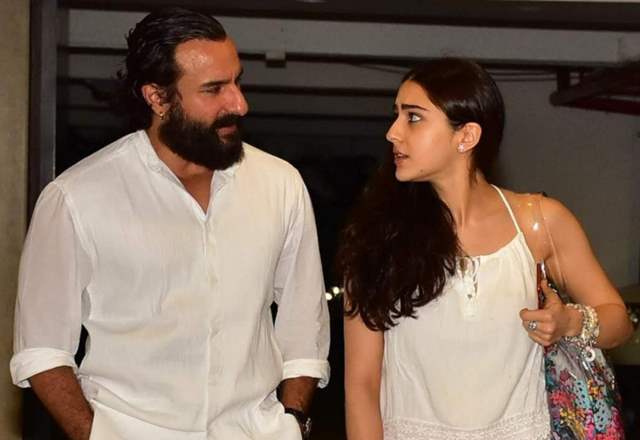 Saif Ali Khan with Sara Ali Khan