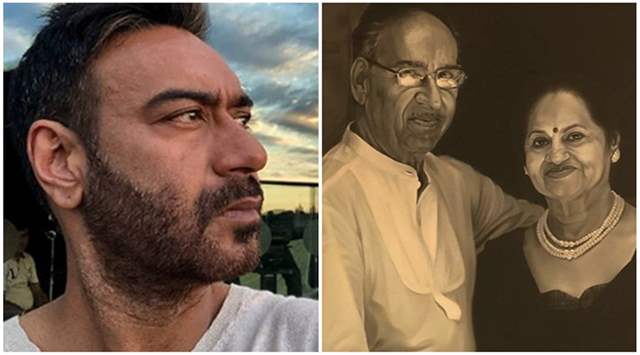 Ajay Devgn with father mother