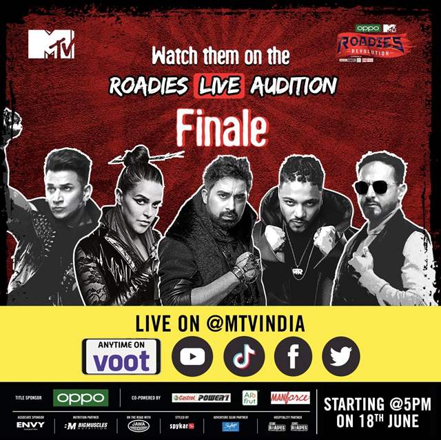 Roadies LIVE audition finale to be simulcast on VOOT, Twitter, Facebook