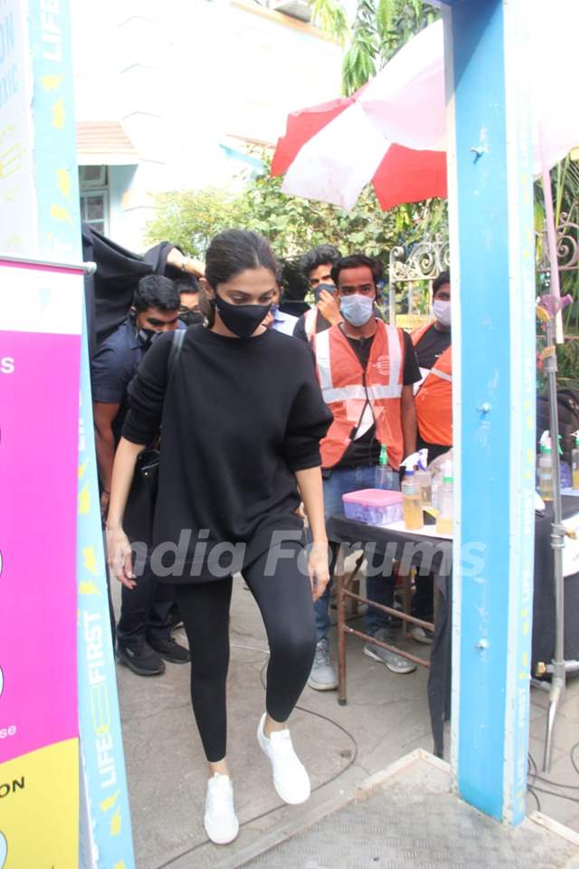 Deepika Padukone snapped after a shoot in Bandra