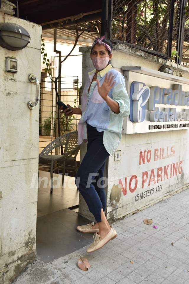 Kubbra Sait snapped at a clinic in Juhu