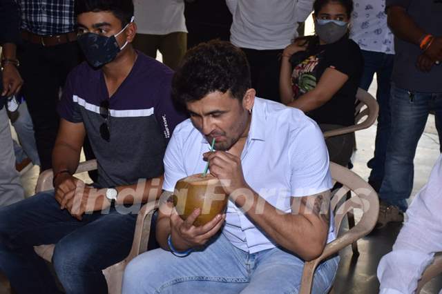 Sonu Nigam papped at a blood donation camp in Juhu