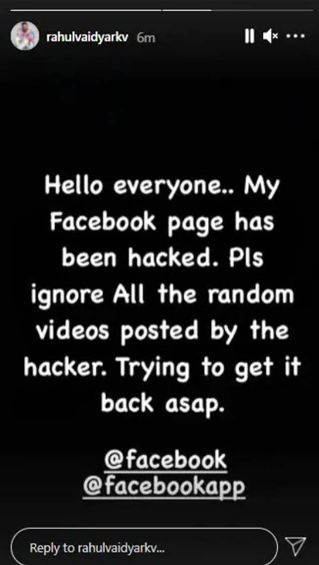 Rahul Vaidya alerts fans as his Facebook page gets hacked ...