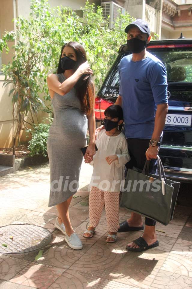 Geeta Basra and Harbhajan Singh snapped visiting the clinic for health check-up