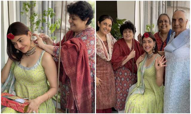 Pregnant Kajal Aggarwal in red silk saree is the most beautiful