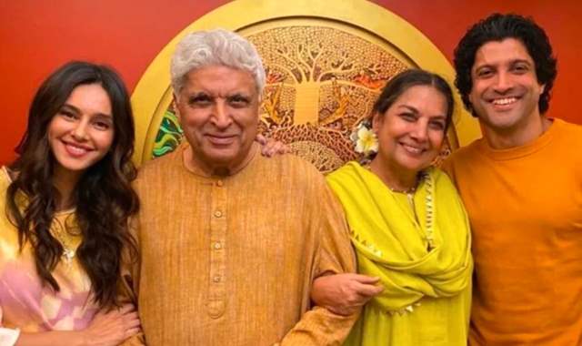 Javed Akhtar with family