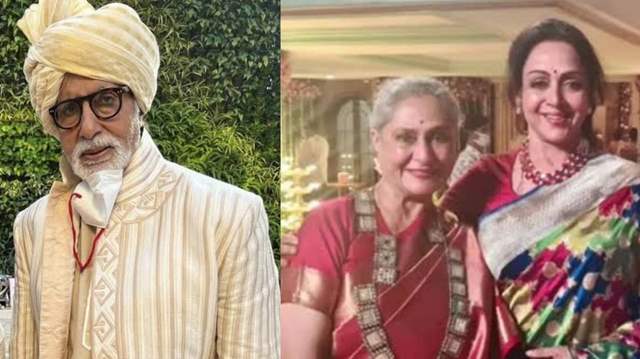 Amitabh Bachchan, Jaya Bachchan and Hema Malini
