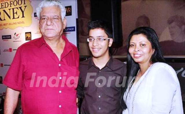Om Puri with Ex-wife Nandita Puri and son Ishaan
