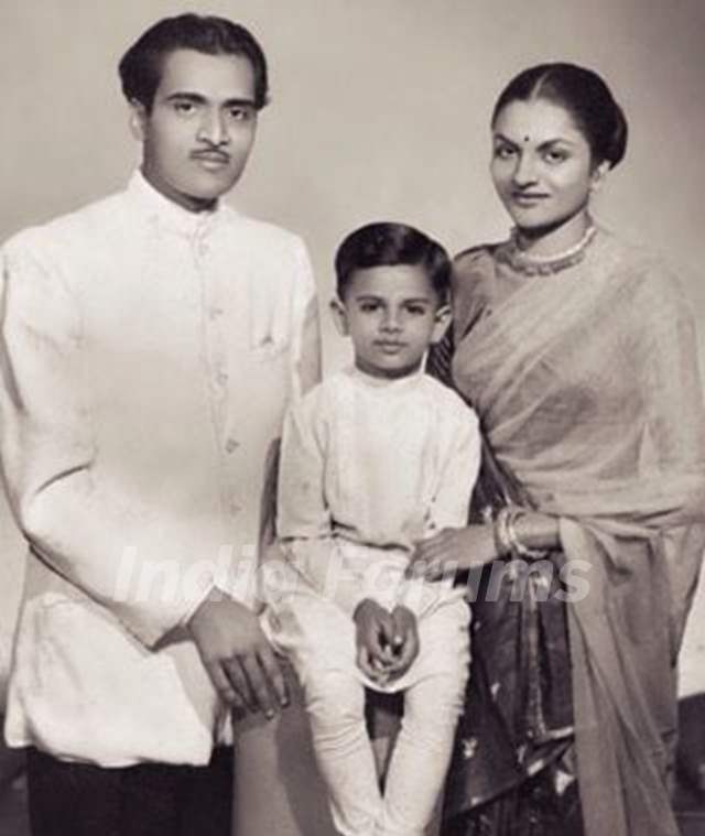 Bhupen Hazarika with his Wife and Son