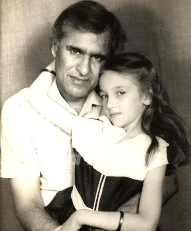 Saumya Tandon (Childhood) with her father B. G. Tandon