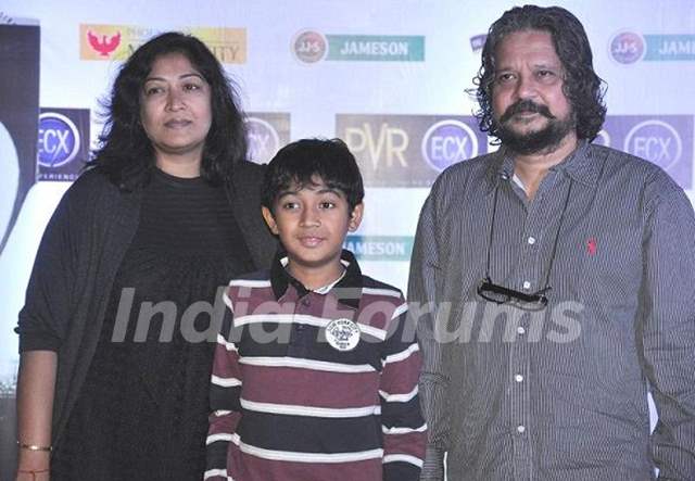 Amol Gupte with his wife and son