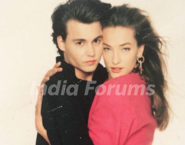 Johnny Depp with his girlfriend Tatjana Patitz