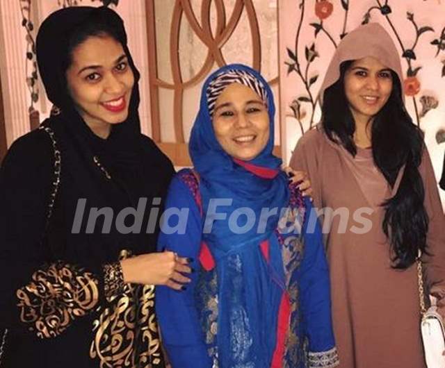 Firoza Khan with her mother and sister