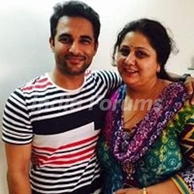 Harish Verma with his mother