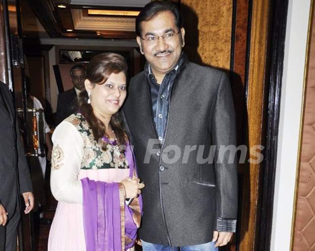 Sudesh Bhosle With His Wife
