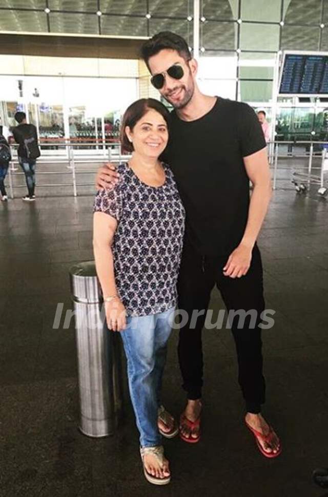 Sahil Uppal with his mother