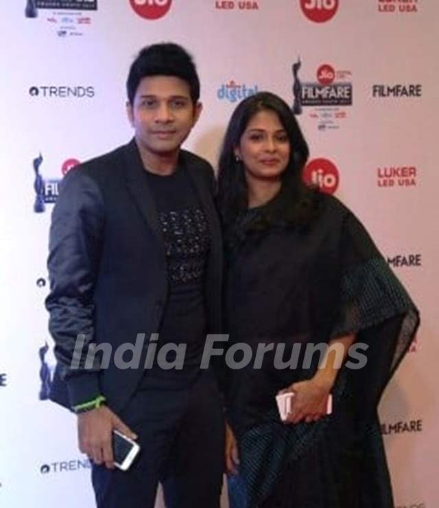 Singer Karthik with his  wife Ambika 