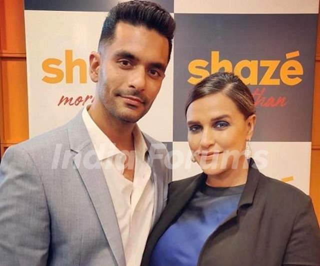 Angad Bedi with his wife Neha Dhupia