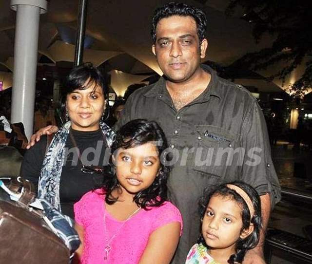 Anurag Basu with his wife and daughters