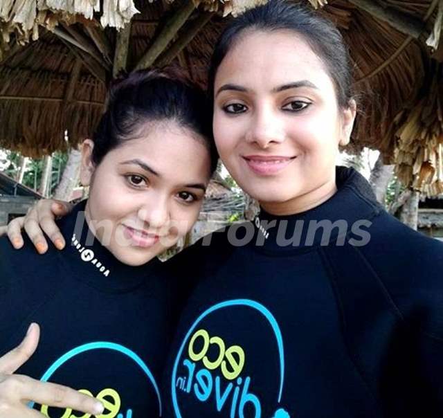 Deblina Chatterjee with her sister Trisha Debarati Chatterjee
